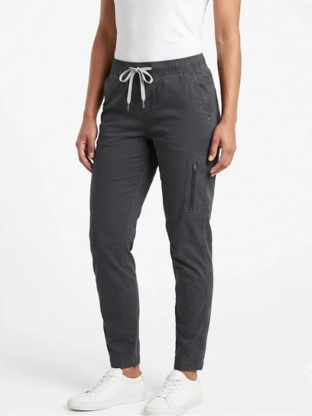 Vuori Women Ripstop Pants Dk Gray Canvas Drawstring Tapered VW401 Stretch Sz M U